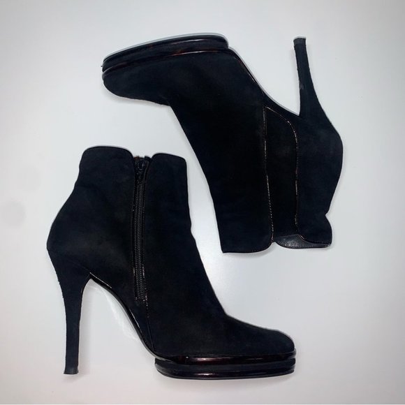 Stuart Weitzman Heeled Ankle Boots Women's Size 10 Black Suede Platform Stiletto - Picture 8 of 10